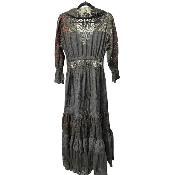 Antica Sartoria BlackโLace Maxi Dress โ Boho Chic Elegance Floral one size - Picture 5 of 16